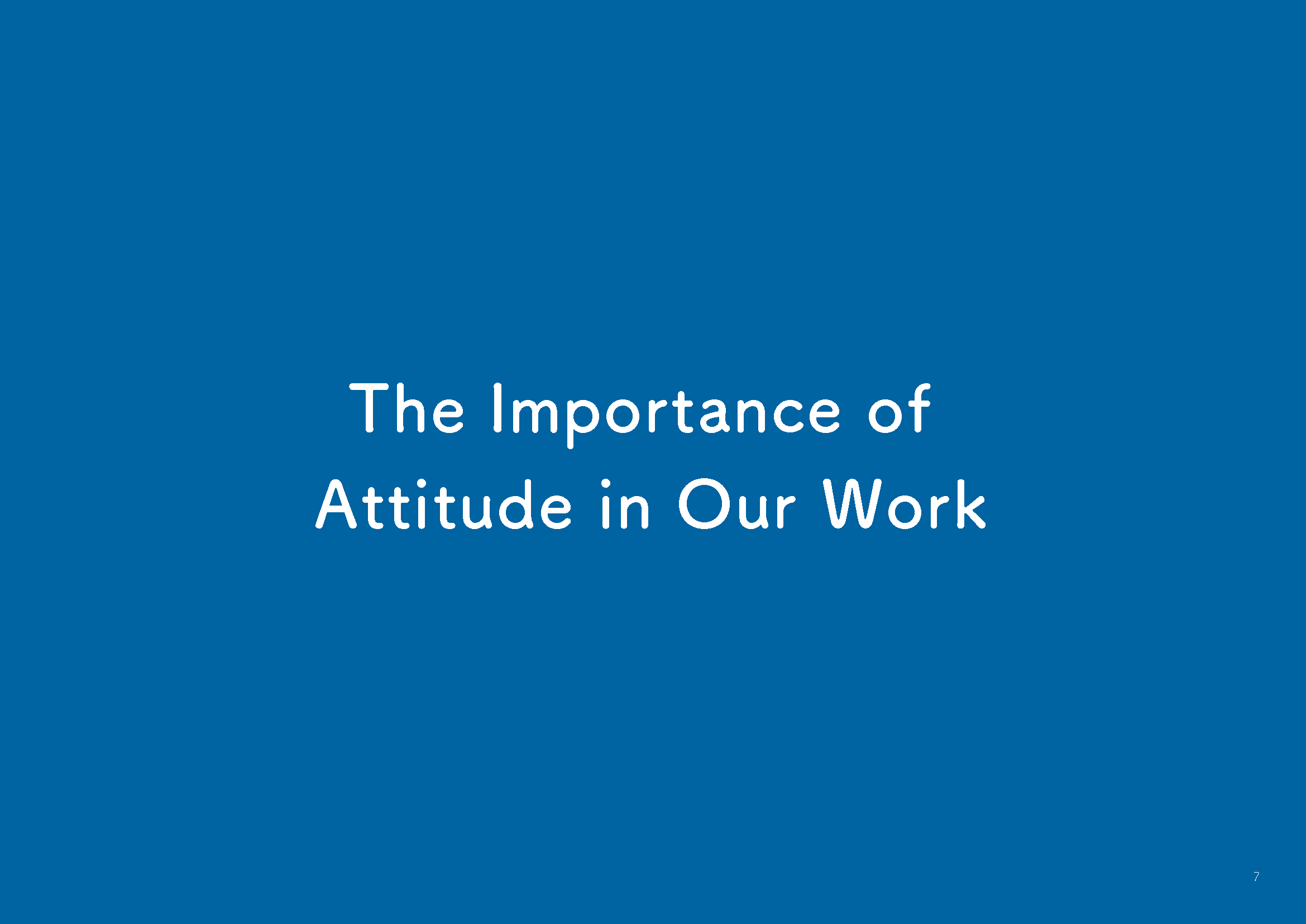 The Importance of Attitude in Our Work